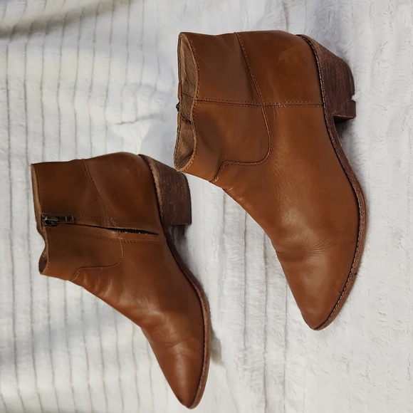Madewell Charley Size 8.5 M Chestnut Brown Leather Booties Zip Cowboy Western - Picture 2 of 14